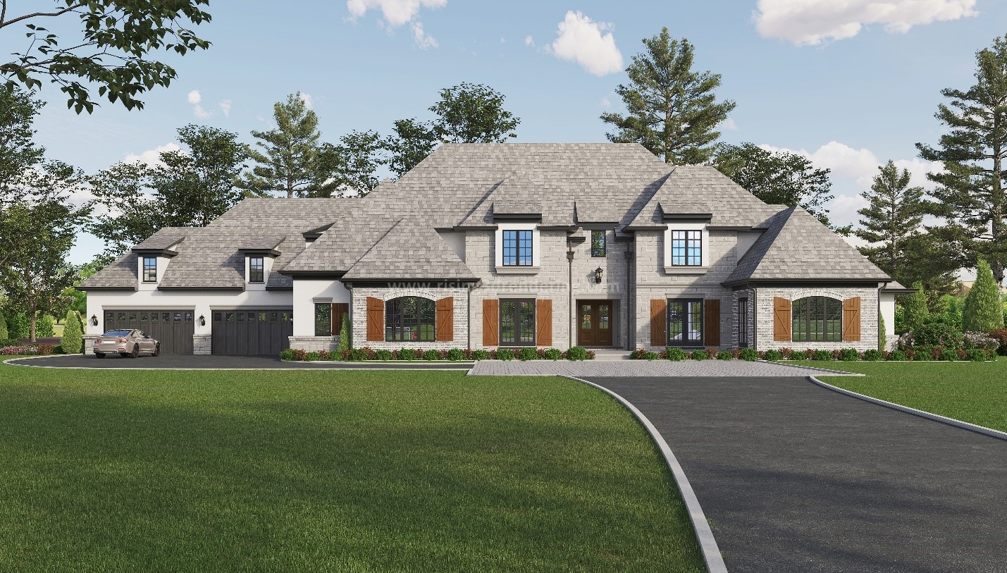 Bungalow 3D Exterior Front Elevation Designs for USA Homes by Rising 3D